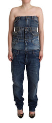 Dolce & Gabbana Dunkelblaues trägerloses Jeans-Jumpsuit-Kleid aus Baumwolle