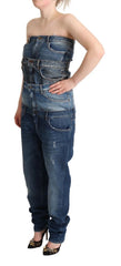 Dolce & Gabbana Dunkelblaues trägerloses Jeans-Jumpsuit-Kleid aus Baumwolle