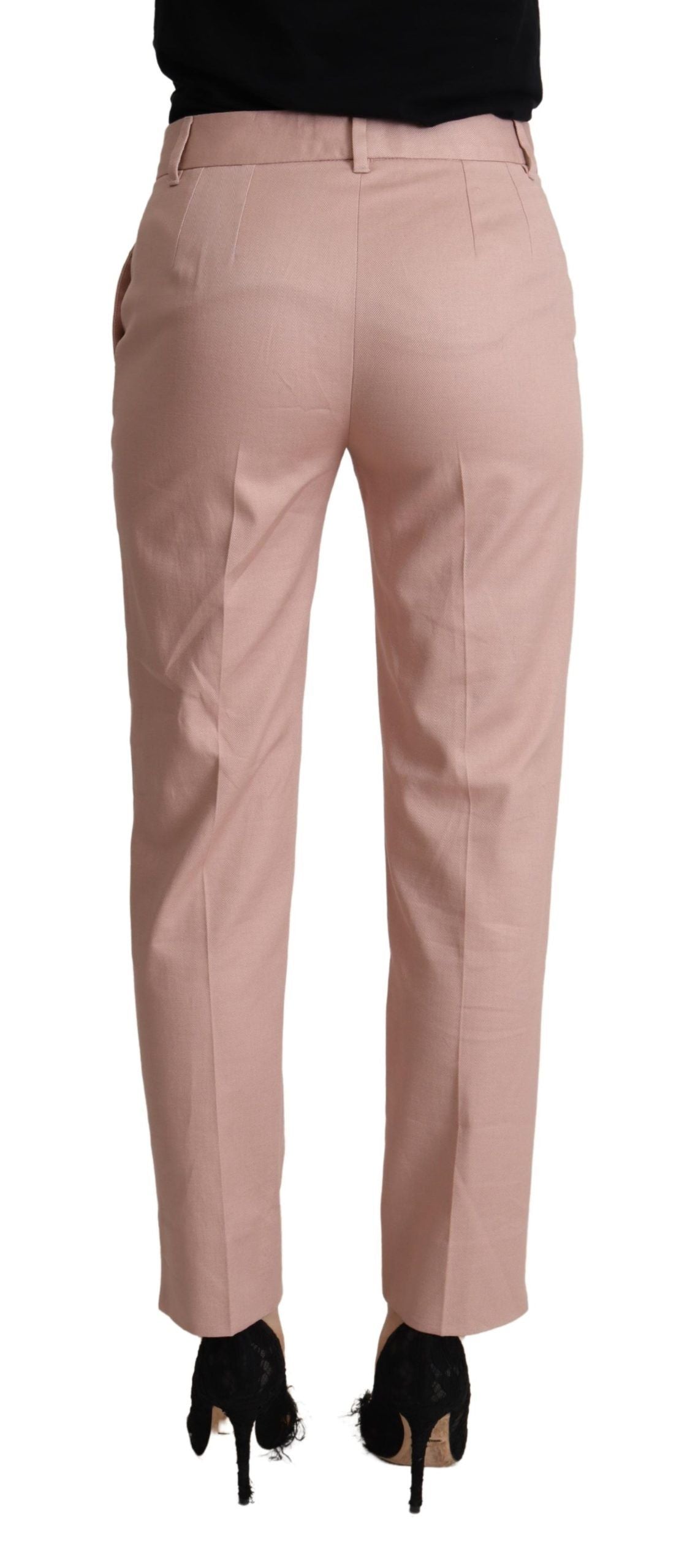 Dolce & Gabbana Rosa Hose Aus Baumwolle Mit Mittelhohem Bund Und Schmal Zulaufendem Bein