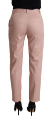 Dolce & Gabbana Rosa Hose Aus Baumwolle Mit Mittelhohem Bund Und Schmal Zulaufendem Bein
