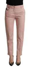 Dolce & Gabbana Rosa Hose Aus Baumwolle Mit Mittelhohem Bund Und Schmal Zulaufendem Bein