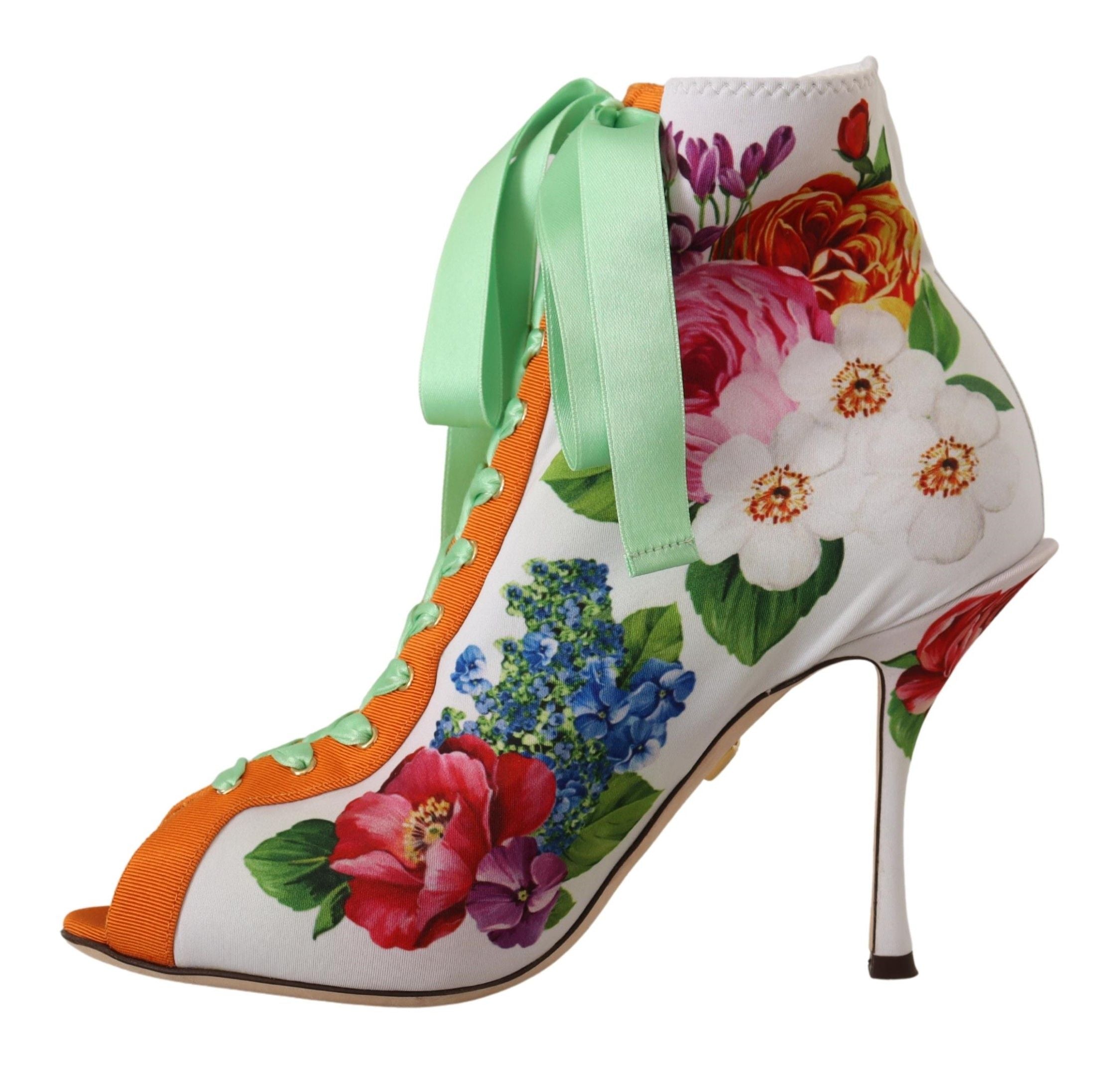 Dolce & Gabbana Weiße Jersey Stretch Overknee-Stiefel Peeptoe-Absatzschuhe