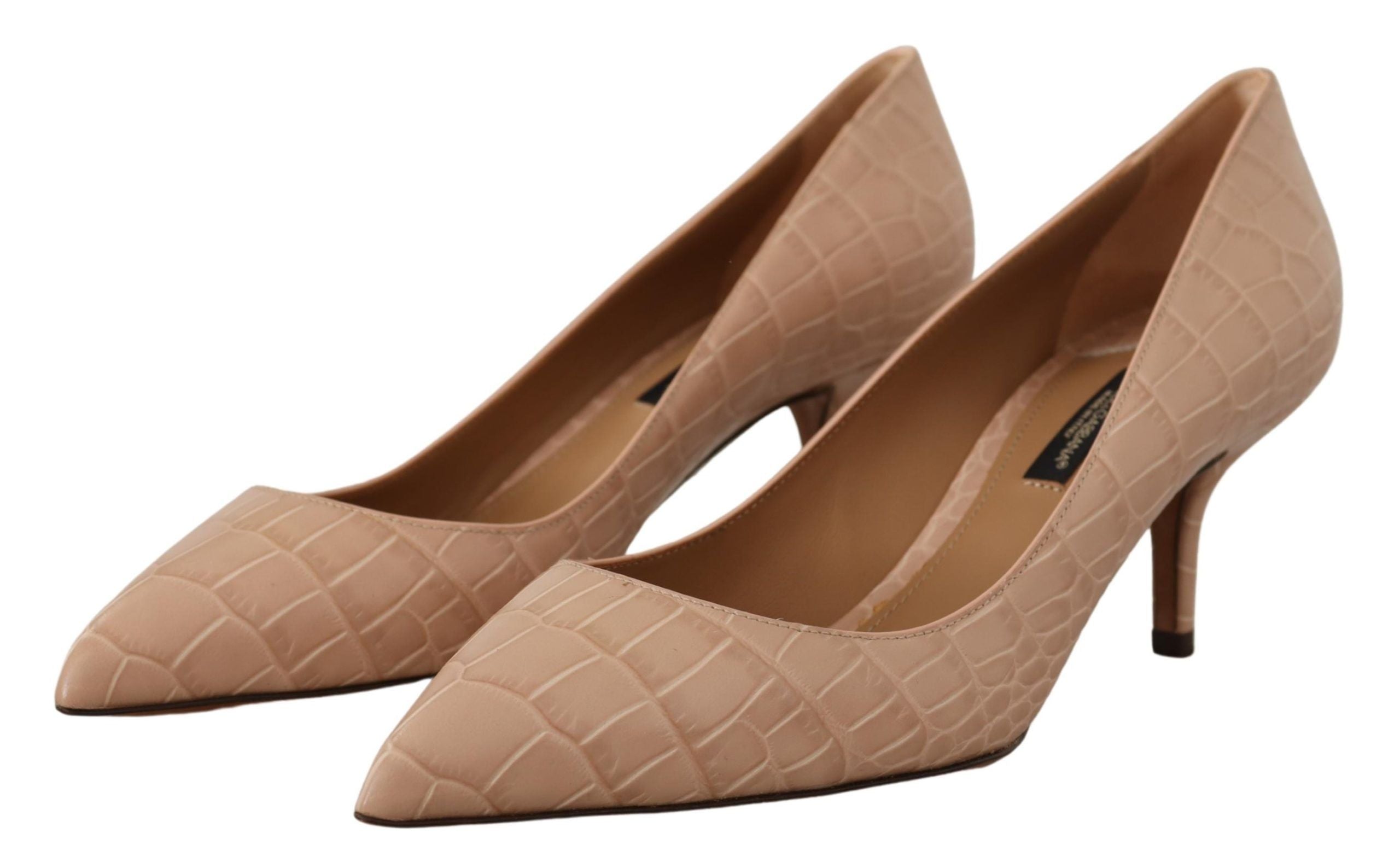 Dolce & Gabbana Beige Leder spitze Pumps Schuhe