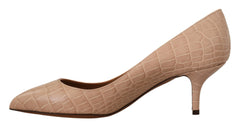 Dolce & Gabbana Beige Leder spitze Pumps Schuhe