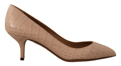 Dolce & Gabbana Beige Leder spitze Pumps Schuhe