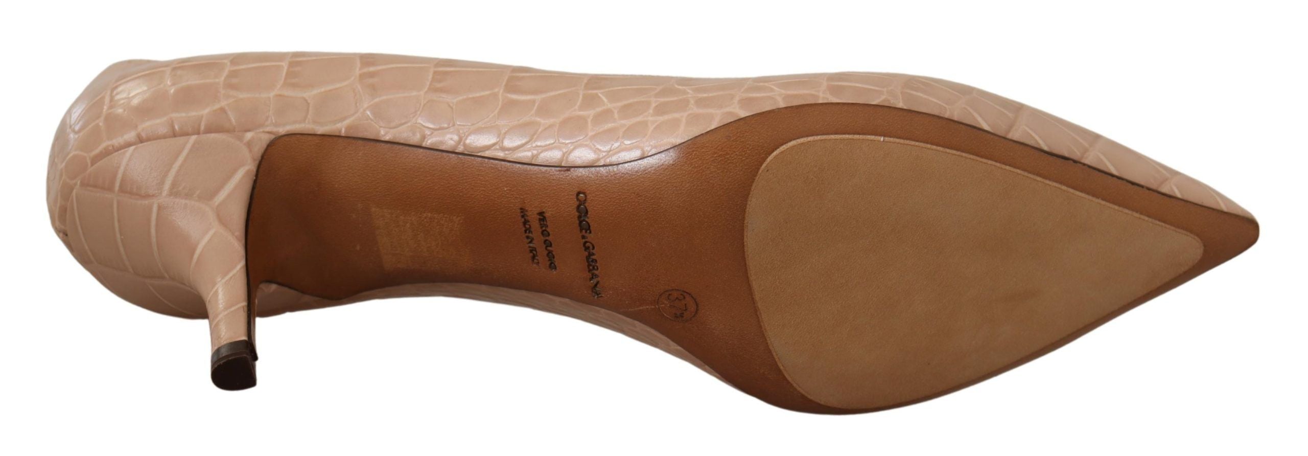 Dolce & Gabbana Beige Leder spitze Pumps Schuhe