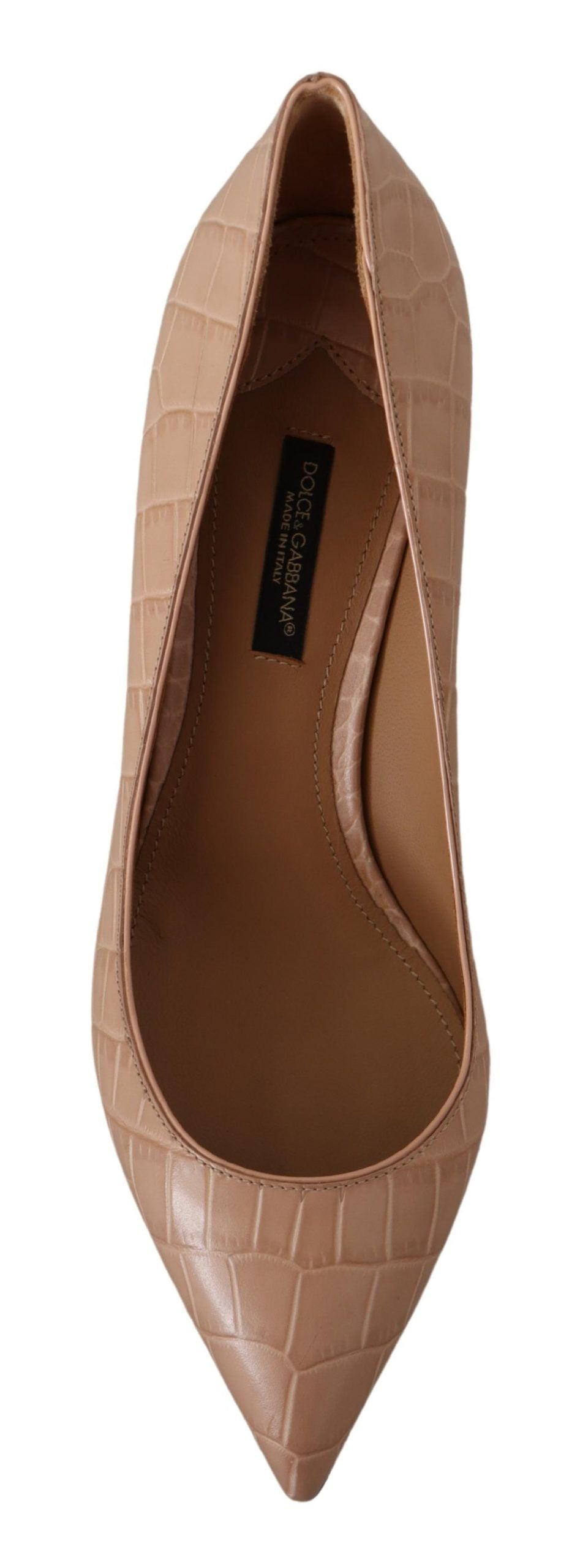 Dolce & Gabbana Beige Leder spitze Pumps Schuhe