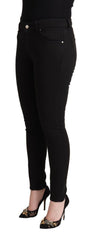 Dolce & Gabbana Schwarze Baumwolle Mid Waist Denim Slim Fit Jeans