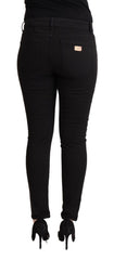 Dolce & Gabbana Schwarze Baumwolle Mid Waist Denim Slim Fit Jeans