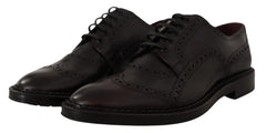 Dolce & Gabbana Formelle Budapester Oxford Schuhe aus Lila Leder