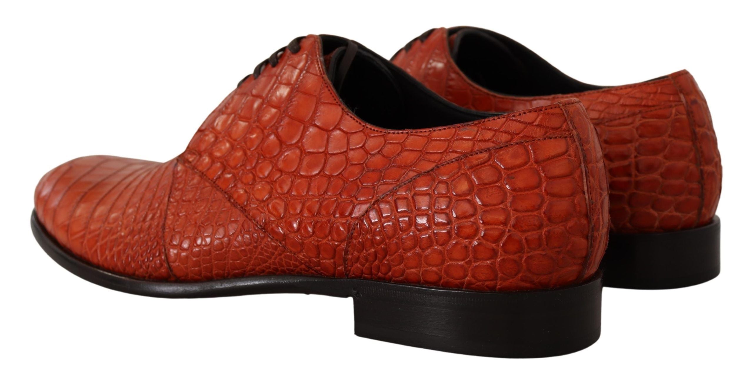 Dolce & Gabbana Orange Exotic Leather Derby-Schuhe