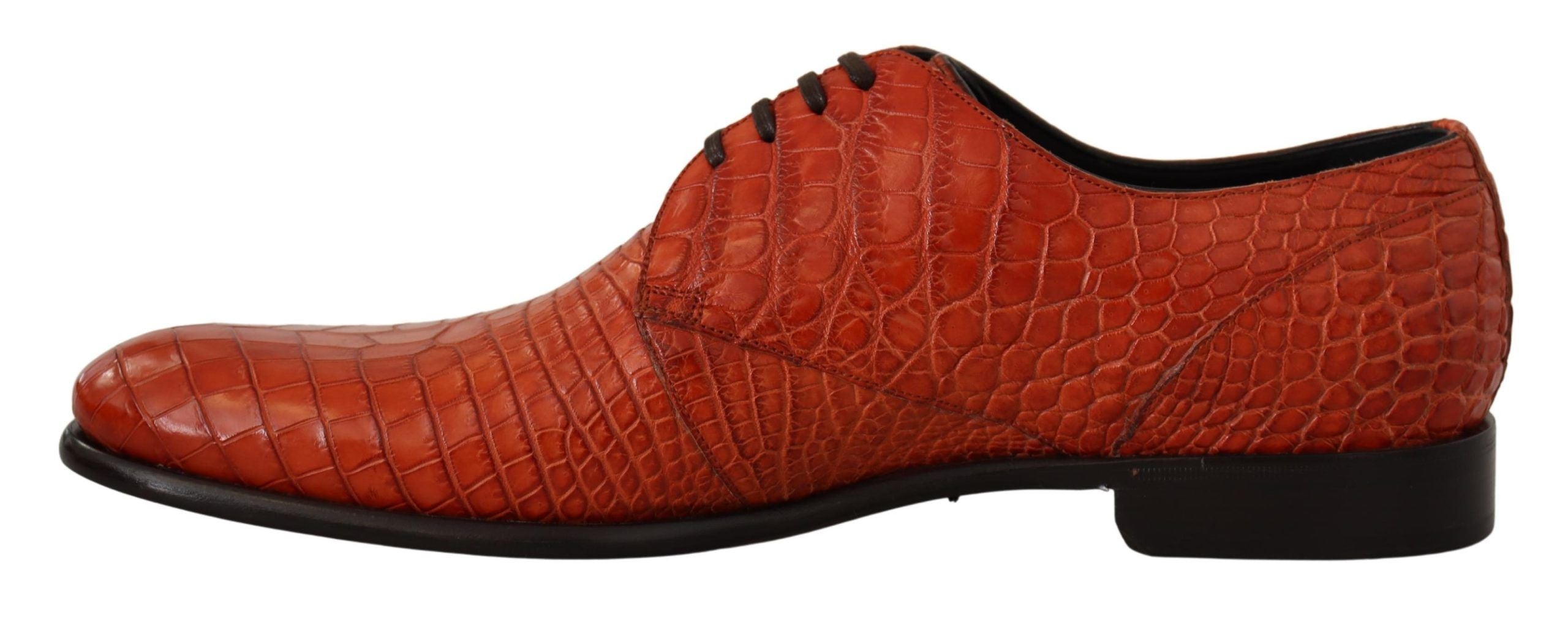 Dolce & Gabbana Orange Exotic Leather Derby-Schuhe