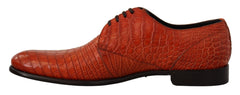 Dolce & Gabbana Orange Exotic Leather Derby-Schuhe