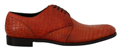Dolce & Gabbana Orange Exotic Leather Derby-Schuhe