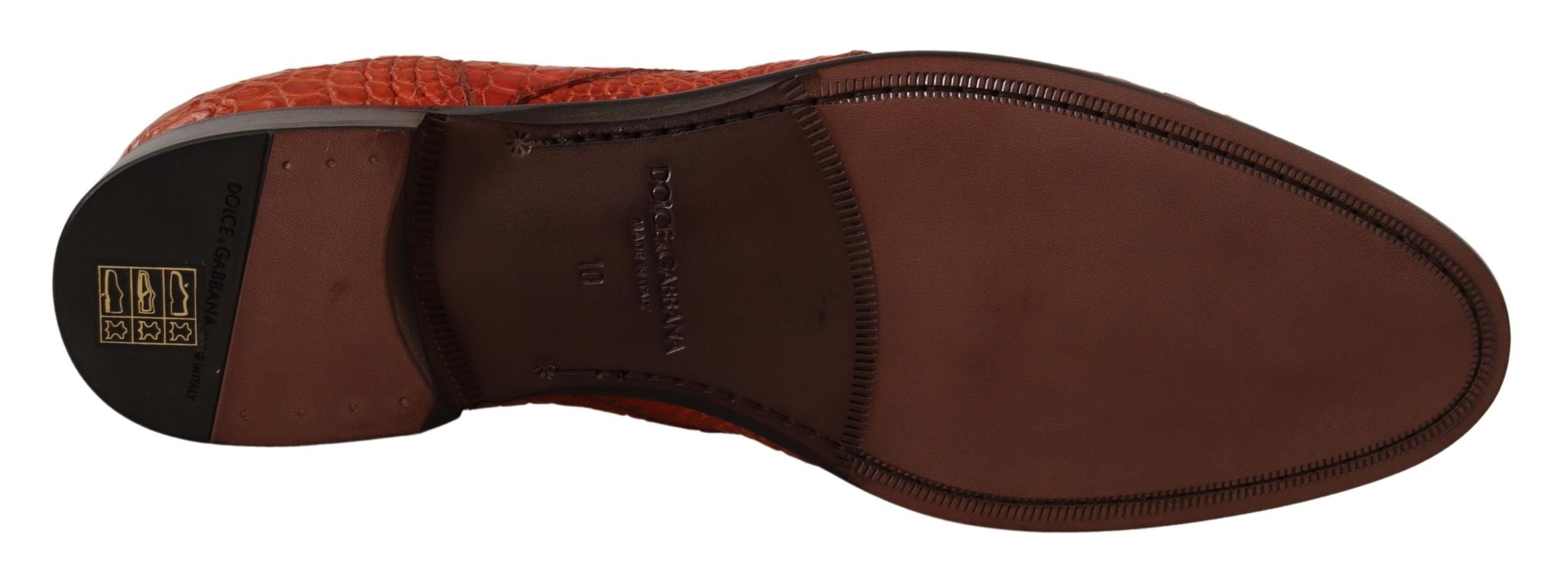 Dolce & Gabbana Orange Exotic Leather Derby-Schuhe