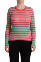Dolce & Gabbana Seidenpullover mit Rundhalsausschnitt und mehrfarbigen Streifen