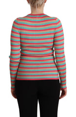 Dolce & Gabbana Seidenpullover mit Rundhalsausschnitt und mehrfarbigen Streifen