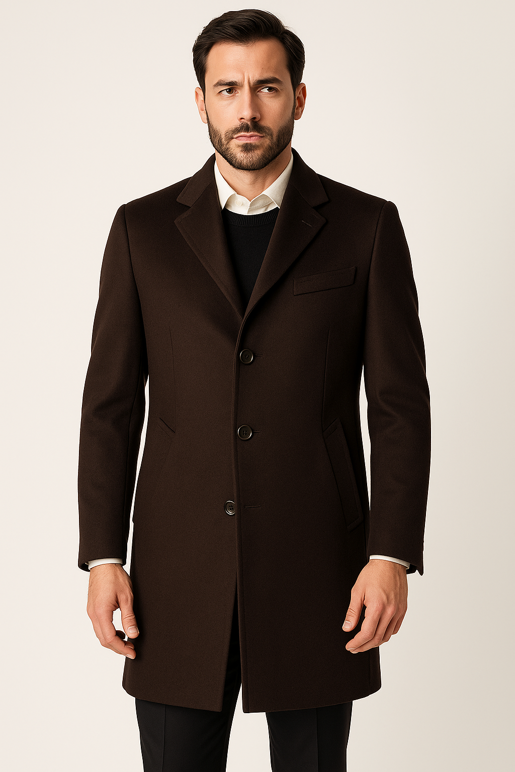 Loro Piana Brown Wool Men’s Overcoat – Luxury Italian Capolavoro Coat | Made in Italy