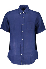 Gant Blauw Linnen Overhemd