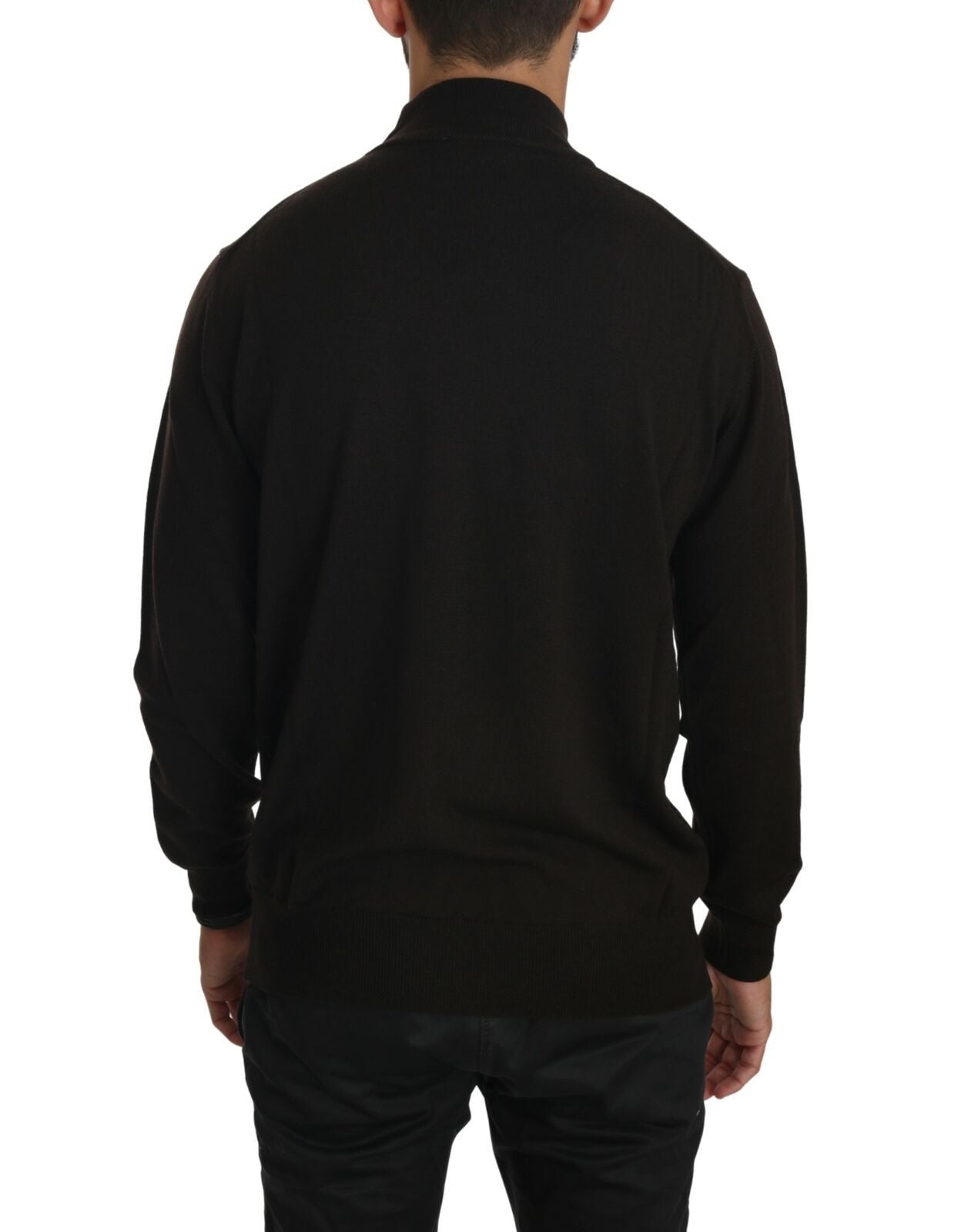 MILA SCHÖN Brauner Rollkragenpullover aus Wolle
