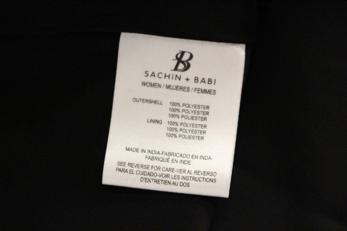 Sachin & Babi Schwarzes Seiden-Cocktailkleid mit Blumenmuster