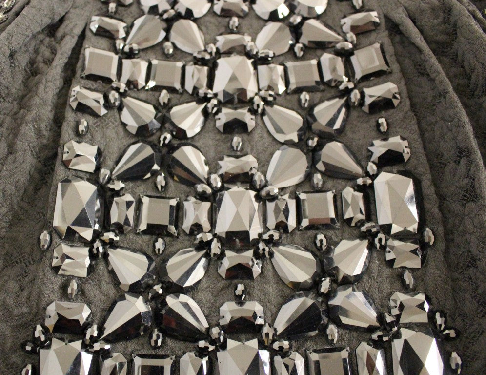 Dolce & Gabbana Schwarzer, handgefertigter Minirock mit Kristallen