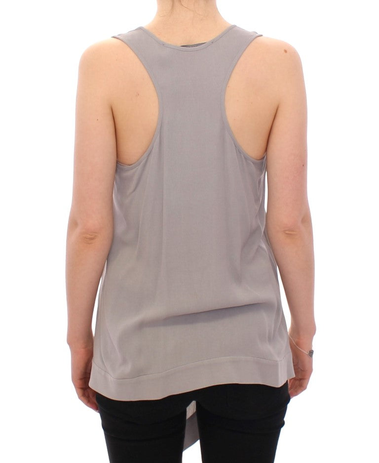 Comeforbreakfast Grau Viskose Tanktop Shirt Bluse