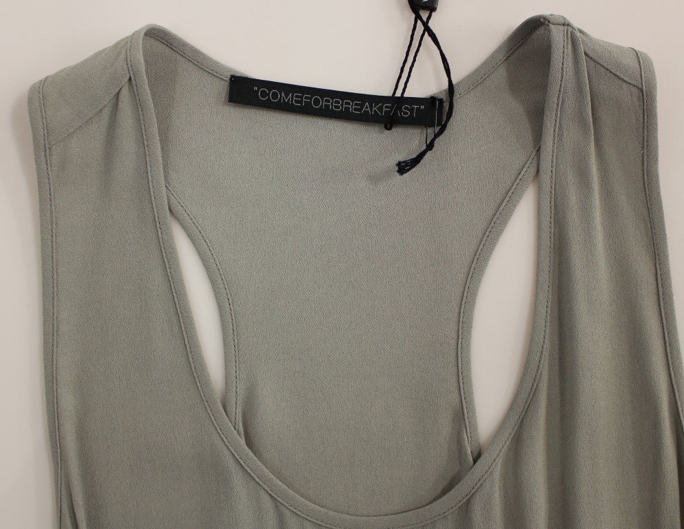Comeforbreakfast Grau Viskose Tanktop Shirt Bluse