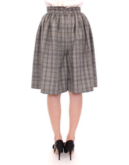 NOEMI ALEMÁN Grau karierter Woll-Shorts-Rock