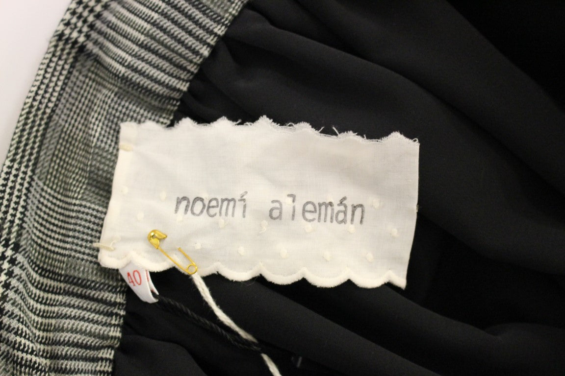 NOEMI ALEMÁN Grau karierter Woll-Shorts-Rock