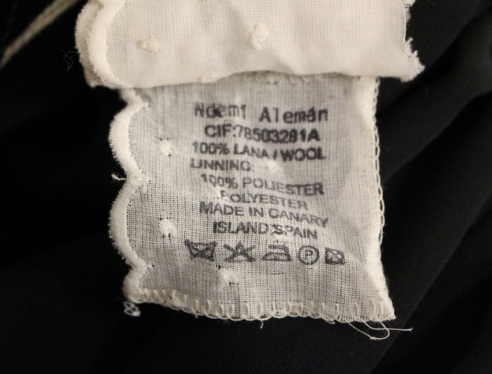 NOEMI ALEMÁN Grau karierter Woll-Shorts-Rock