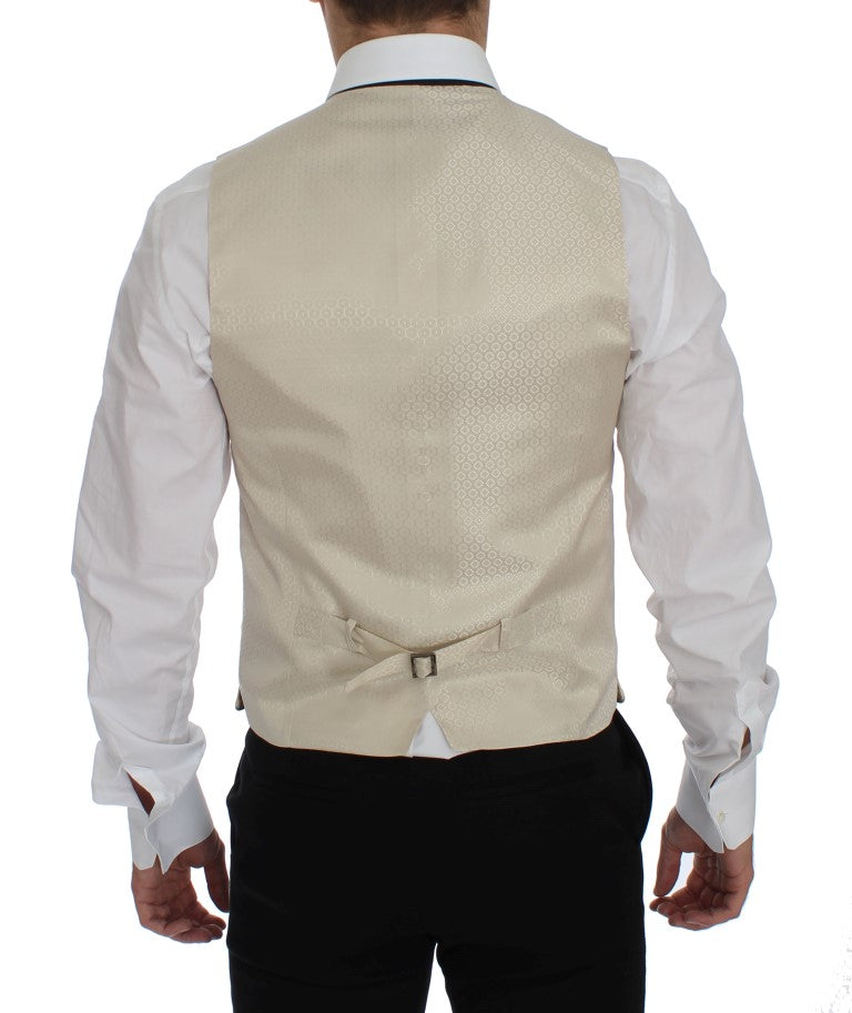Dolce & Gabbana Beige Polka Dot Zijden 2-Delige Blazer