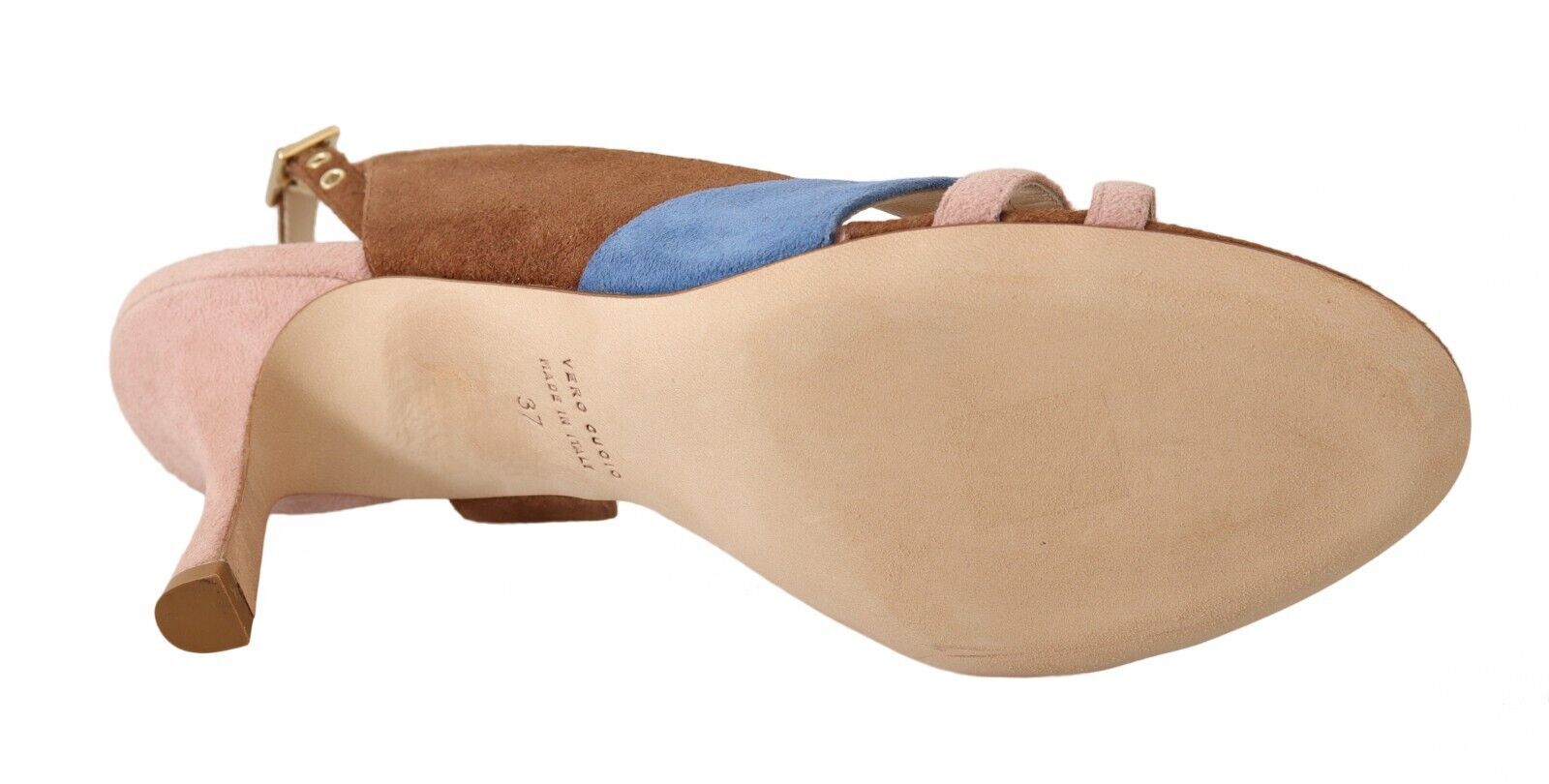 GIA COUTURE Mehrfarbige Slingback-Absatzsandalen aus Wildleder