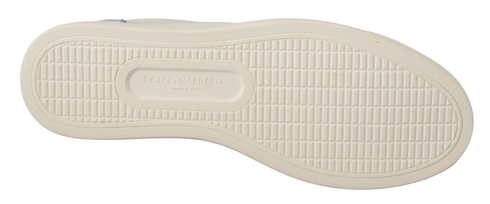 Dolce & Gabbana Weiße Blaue Leder-Low-Top-Sneaker