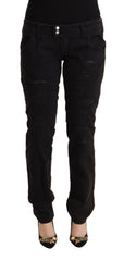 CYCLE Schwarze Distressed Low Waist Slim Fit Jeans aus Baumwolle