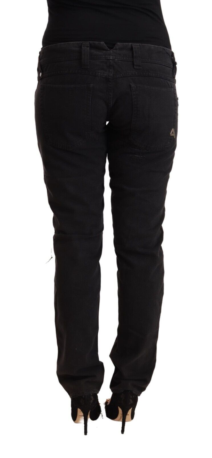 CYCLE Schwarze Distressed Low Waist Slim Fit Jeans aus Baumwolle