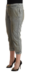 CYCLE Gray 100% Cotton Mid Waist Skinny Cropped Pants