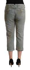 CYCLE Gray 100% Cotton Mid Waist Skinny Cropped Pants