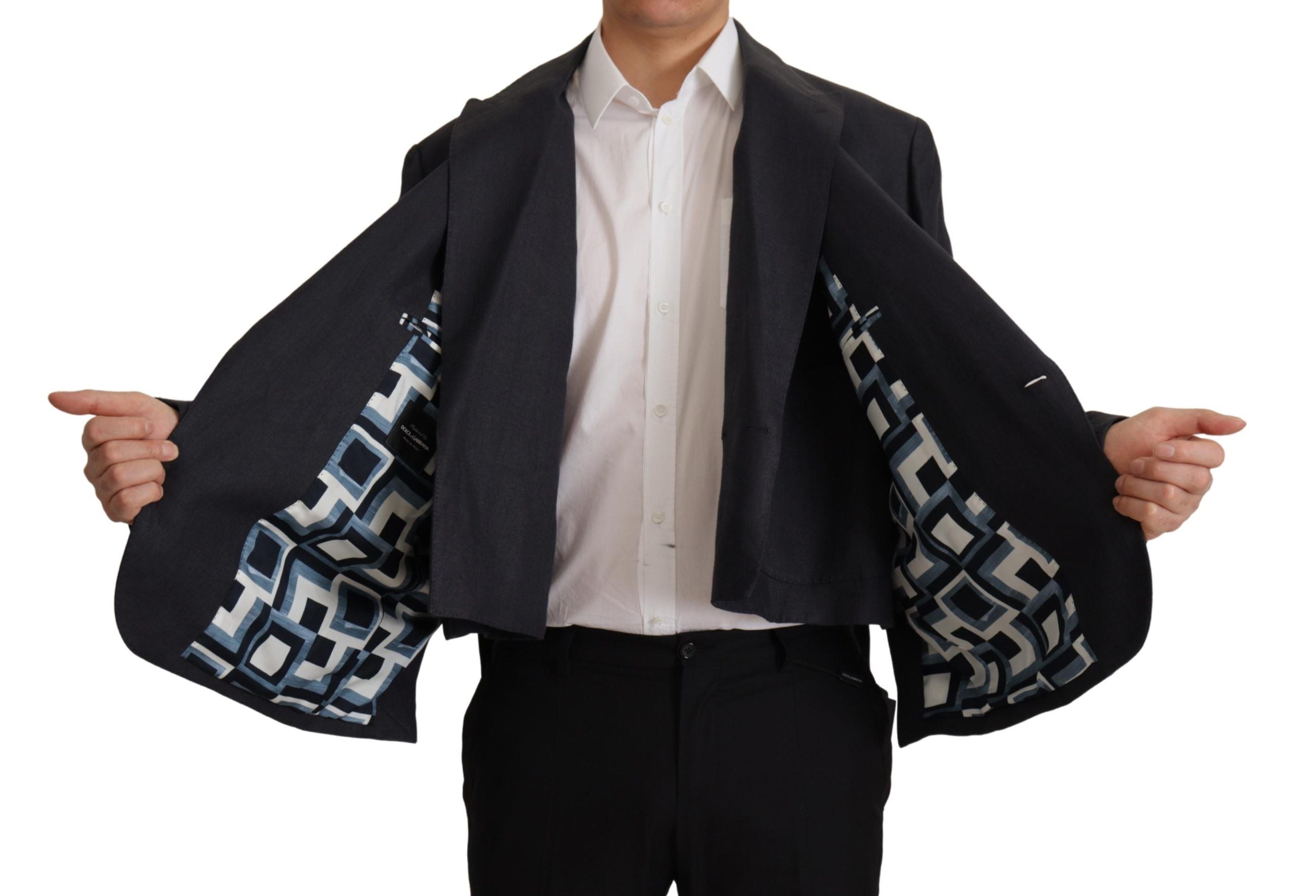 Dolce & Gabbana Blauer Leinen-Herren-Blazer