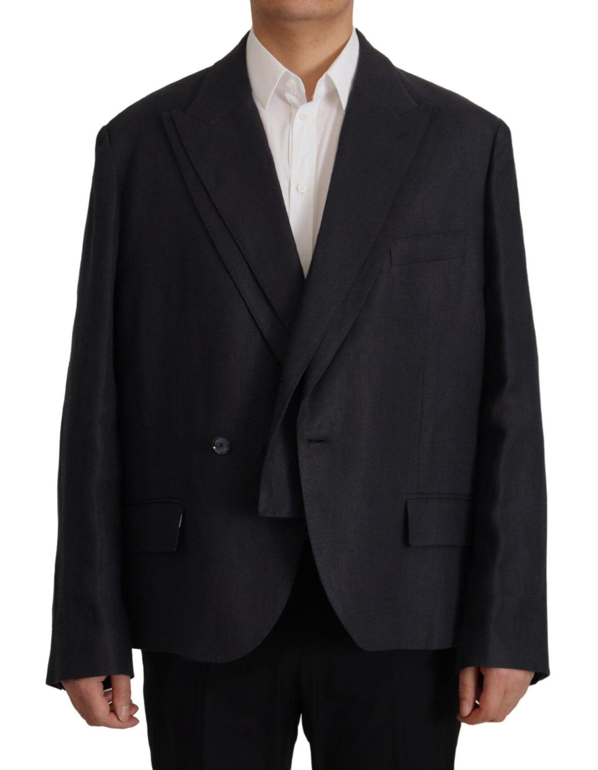 Dolce & Gabbana Blauer Leinen-Herren-Blazer