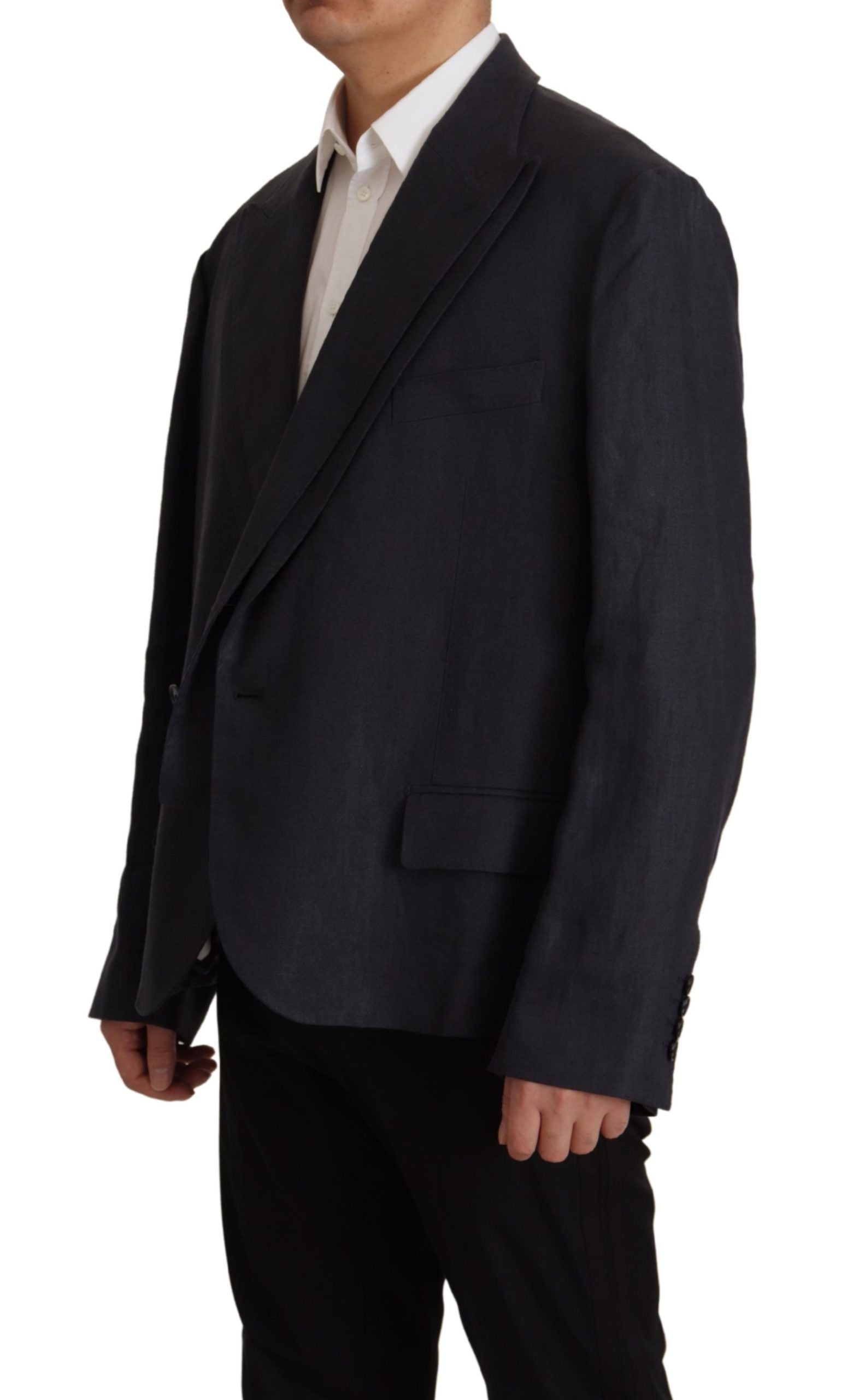 Dolce & Gabbana Blauer Leinen-Herren-Blazer
