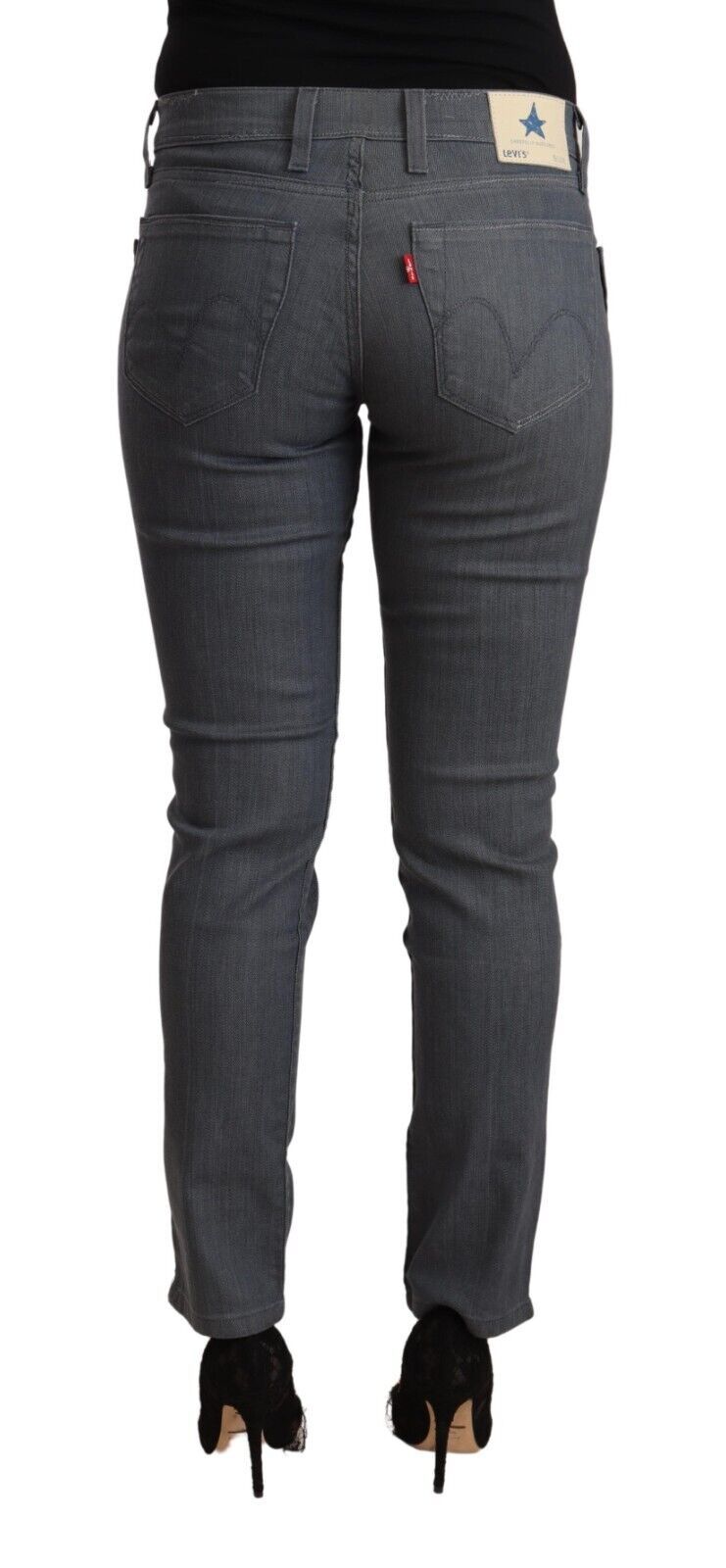 Levi's Grijze Katoenen Lage Taille Skinny Denim Jeans