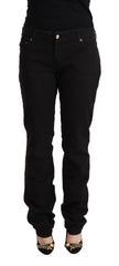 Just Cavalli Schwarze Mid Waist Skinny Jeans aus Denim-Baumwolle