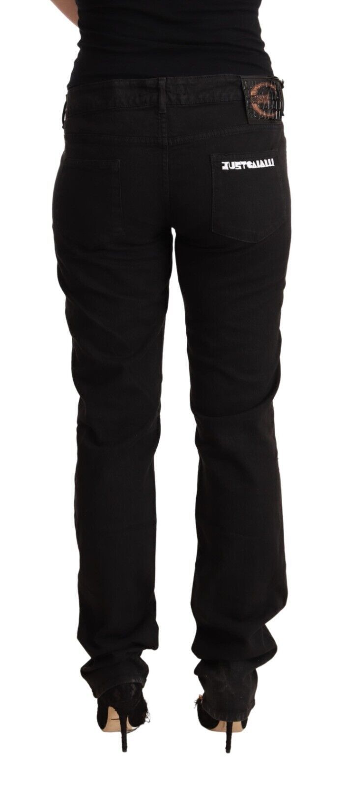 Just Cavalli Schwarze Mid Waist Skinny Jeans aus Denim-Baumwolle