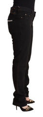 Just Cavalli Schwarze Mid Waist Skinny Jeans aus Denim-Baumwolle