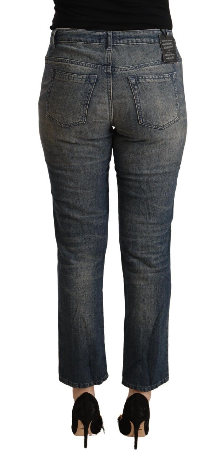 Twinset Blau Gewaschene Baumwolle Verkürzte Capri Damen Jeans