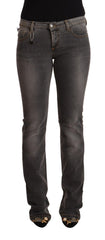 Costume National Grau ausgewaschene Low Waist Straight Denim Jeans
