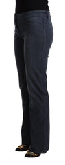 MARGHI LO' Dark Blue Cotton Straight Denim Jeans