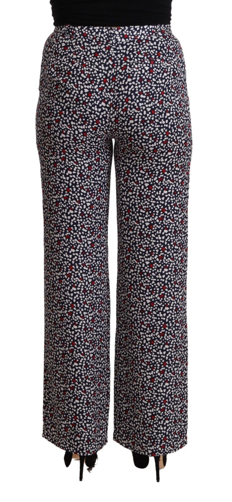 Michael Kors Zwarte Bedrukte Broek Met Hoge Taille