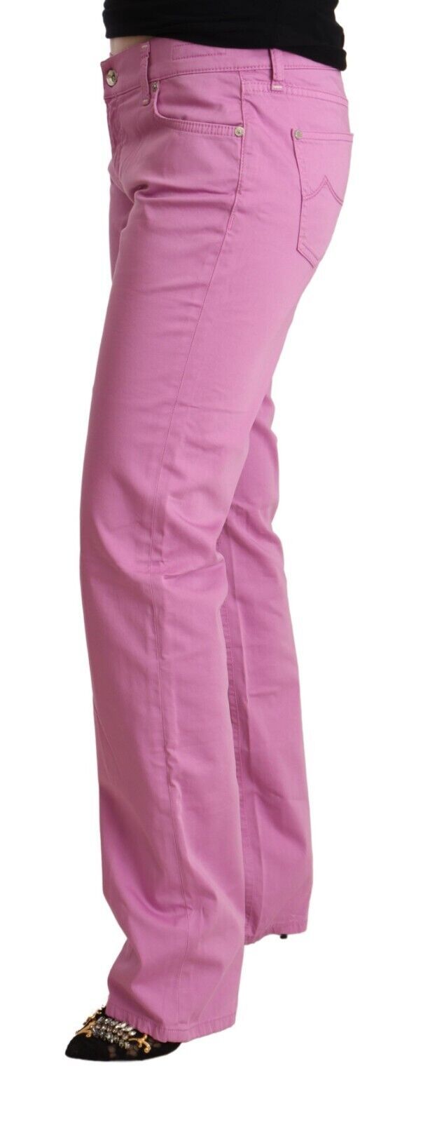 Jacob Cohen Rosa Baumwoll-Low-Waist Jeans mit schmal zulaufendem Bein